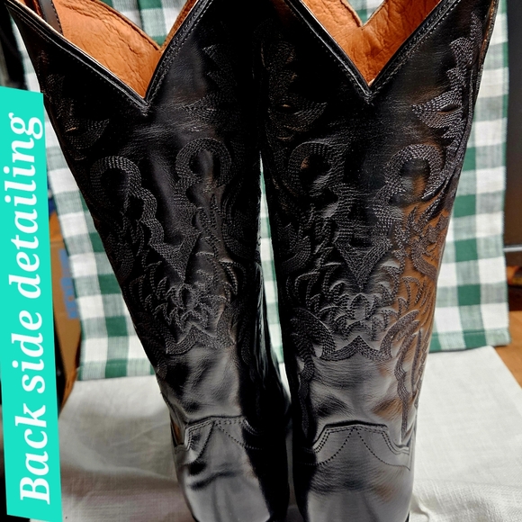 Dan Post Black Western / Cowboy Boots Size 8 - Picture 3 of 6
